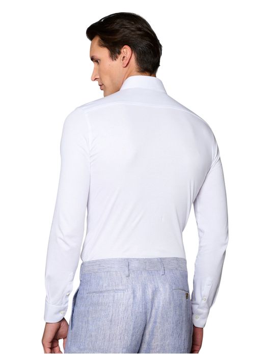 business overhemd Desoto wit effen katoen slim fit