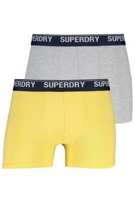 Superdry Superdry boxershort  effen katoen grijs 2-pack