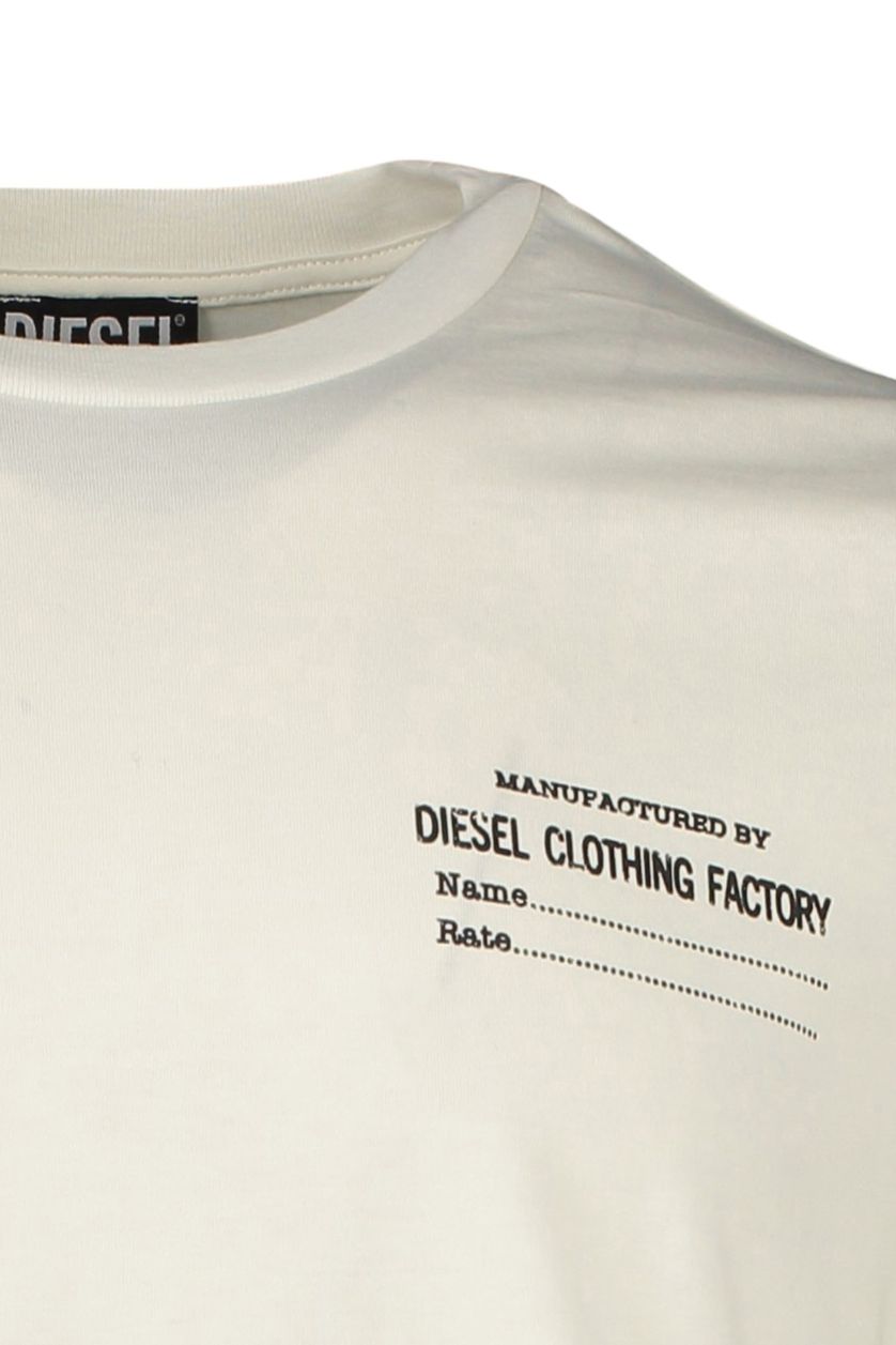 T-shirt Diesel wit ronde hals opdruk