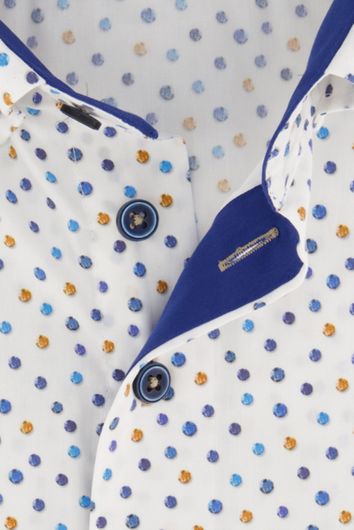 Portofino overhemd stipmotief met korte mouwen Regular Fit