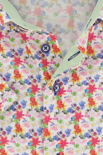 Portofino overhemd korte mouwen Regular Fit geprint bloem