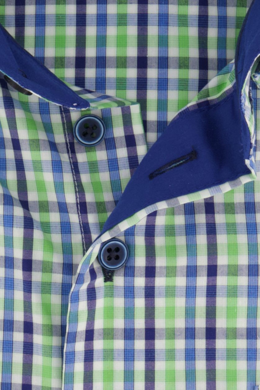 Portofino geruite overhemd met korte mouwen Regular Fit