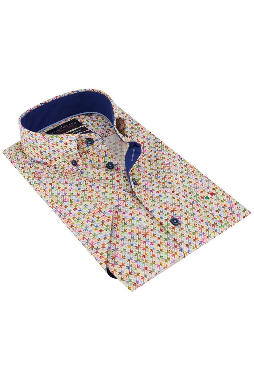 Portofino overhemd gekleurde print Regular Fit korte mouwen