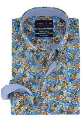 Portofino Portofino overhemd blad motief Regular Fit