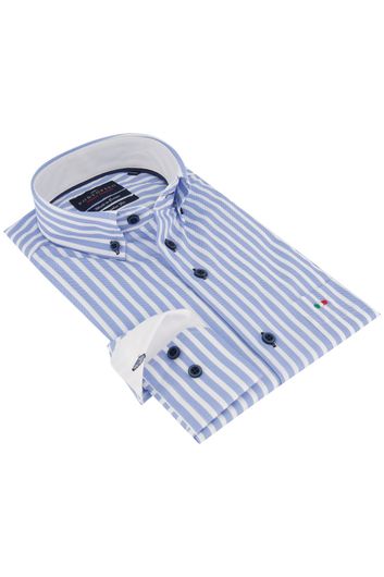 Overhemd Portofino Regular Fit blauw wit streepje