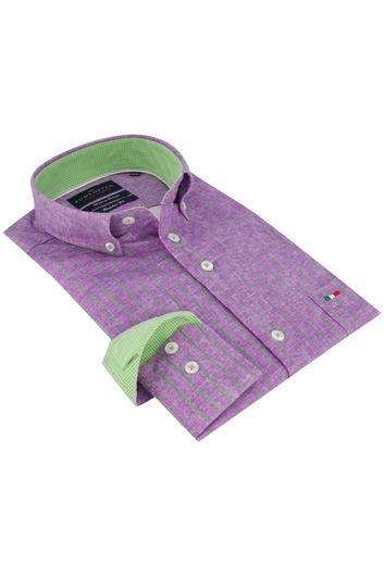 Gestreept overhemd Porofino Regular Fit paars