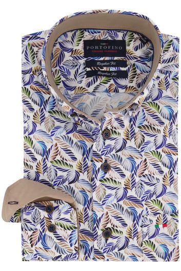 Portofino overhemd Regular Fit met bloemmotief