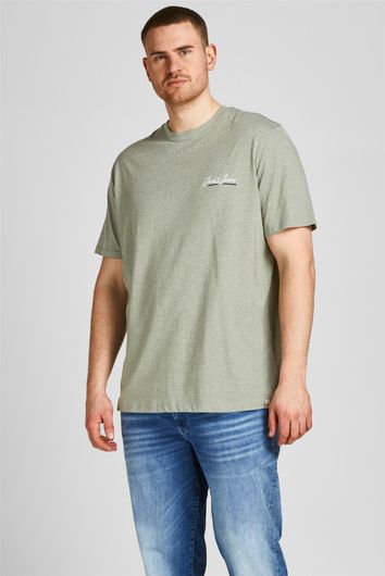 Jack & Jones Plus Size t-shirt groen gemeleerd met logo