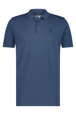 State of Art State of Art poloshirt strepen donkerblauw met structuur