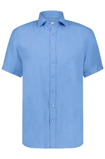 State of Art korte mouwen overhemd regular fit blauw