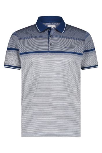State of Art polo blauw donkerblauw wit gestreept Regular fit