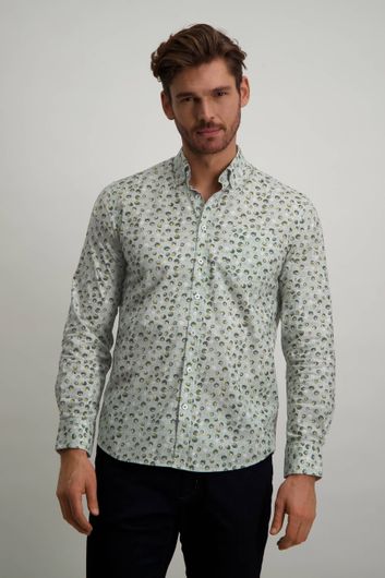 State of Art overhemd patroon lichtgroen Regular fit