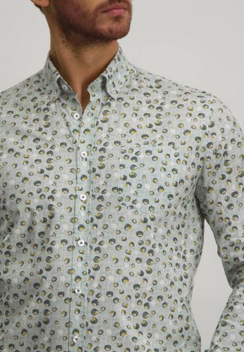 State of Art overhemd patroon lichtgroen Regular fit