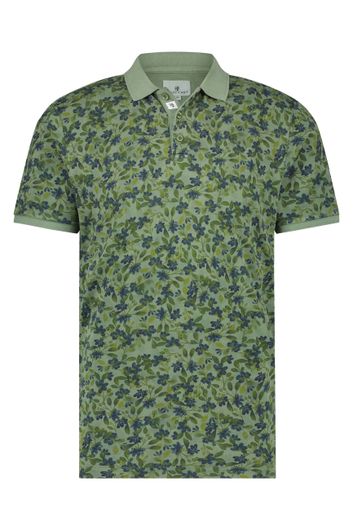 Poloshirt groen State of Art Regular fit bloem patroon