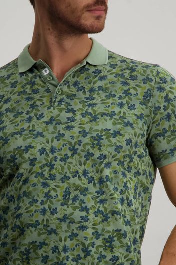 Poloshirt groen State of Art Regular fit bloem patroon