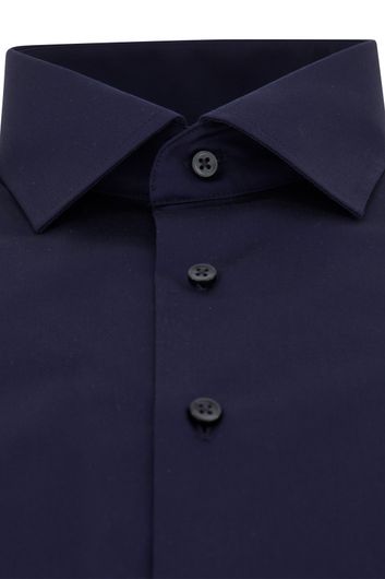 Eterna overhemd mouwlengte 7 Comfort Fit wijde fit donkerblauw effen katoen
