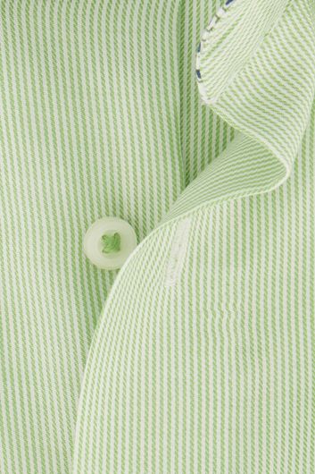 Eterna overhemd korte mouw Comfort Fit wijde fit groen gestreept 