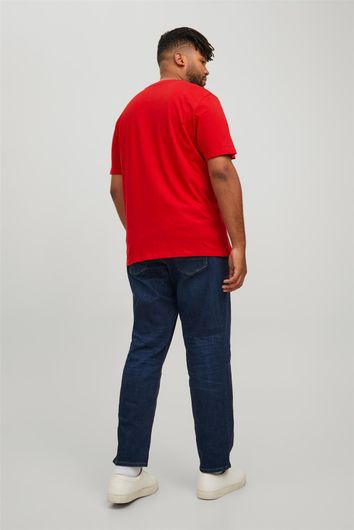 Jack & Jones t-shirt rood Plus Size effen