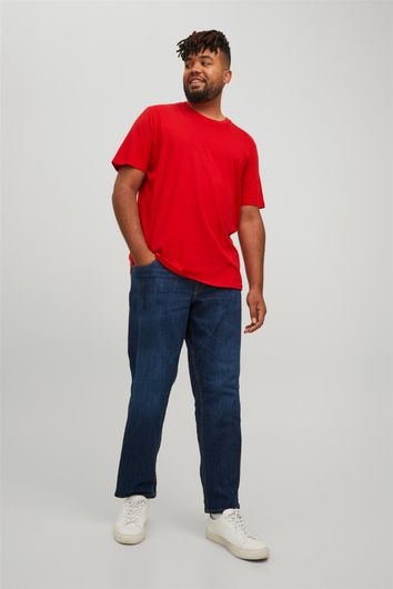 Jack & Jones t-shirt rood Plus Size effen