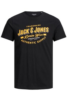 Jack & Jones Jack & Jones t-shirt zwart met opdruk Plus Size
