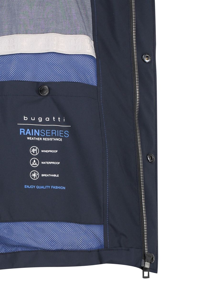 Bugatti jas Rainseries donkerblauiw met capuchon