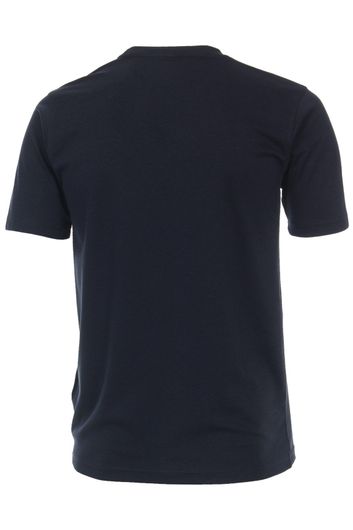 Casa Moda t-shirt ronde hals donkerblauw effen katoen