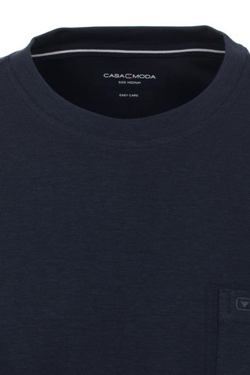 Casa Moda t-shirt donkerblauw effen katoen