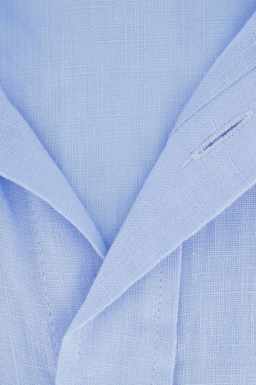 John Miller business overhemd  lichtblauw effen linnen slim fit