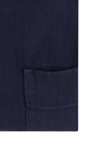 John Miller business overhemd John Miller Tailored Fit normale fit donkerblauw effen linnen