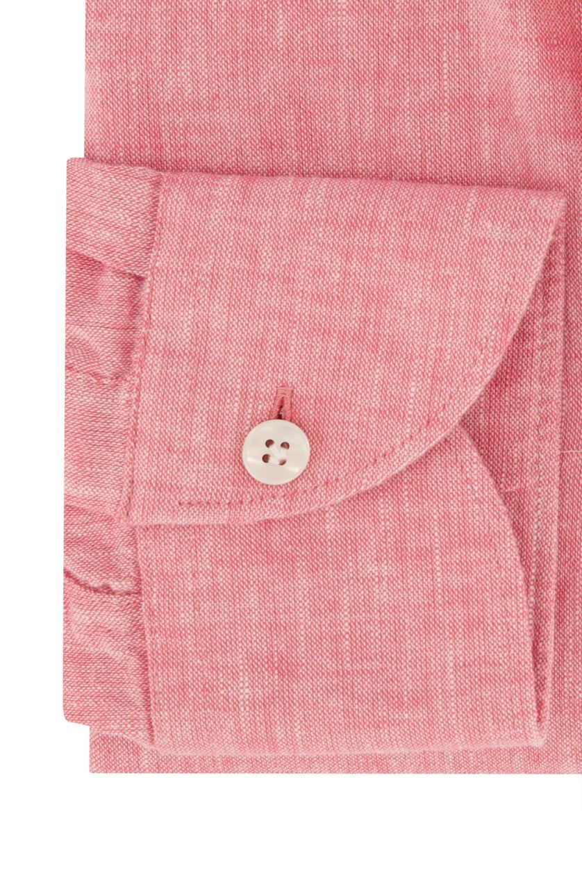 John Miller business overhemd  roze effen linnen slim fit