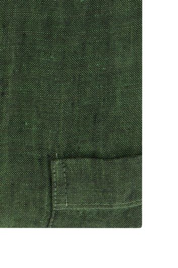 John Miller business overhemd John Miller Tailored Fit normale fit groen effen linnen
