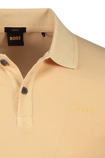 Hugo Boss poloshirt Slim Fit model Prime licht oranje