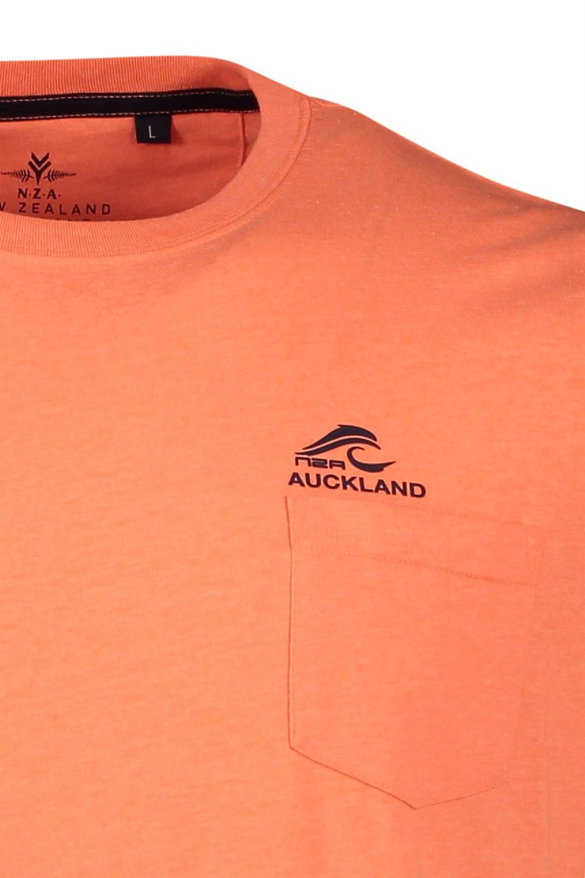 Heren t-shirt neon oranje NZA Rotokohu