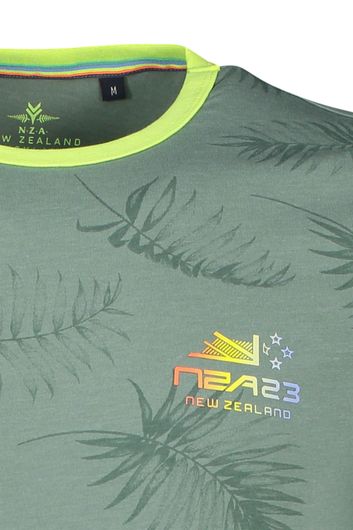 Heren t-shirt groen geprint NZA Houhora