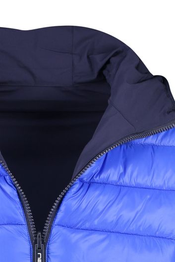 New Zealand winterjas reversibel blauw donkerblauw effen rits normale fit 