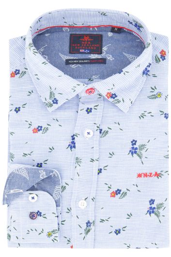 NZA overhemd Omata lichtblauw print