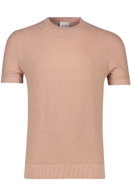 Profuomo Gemeleerd Profuomo T-shirts zalm roze met ronde hals