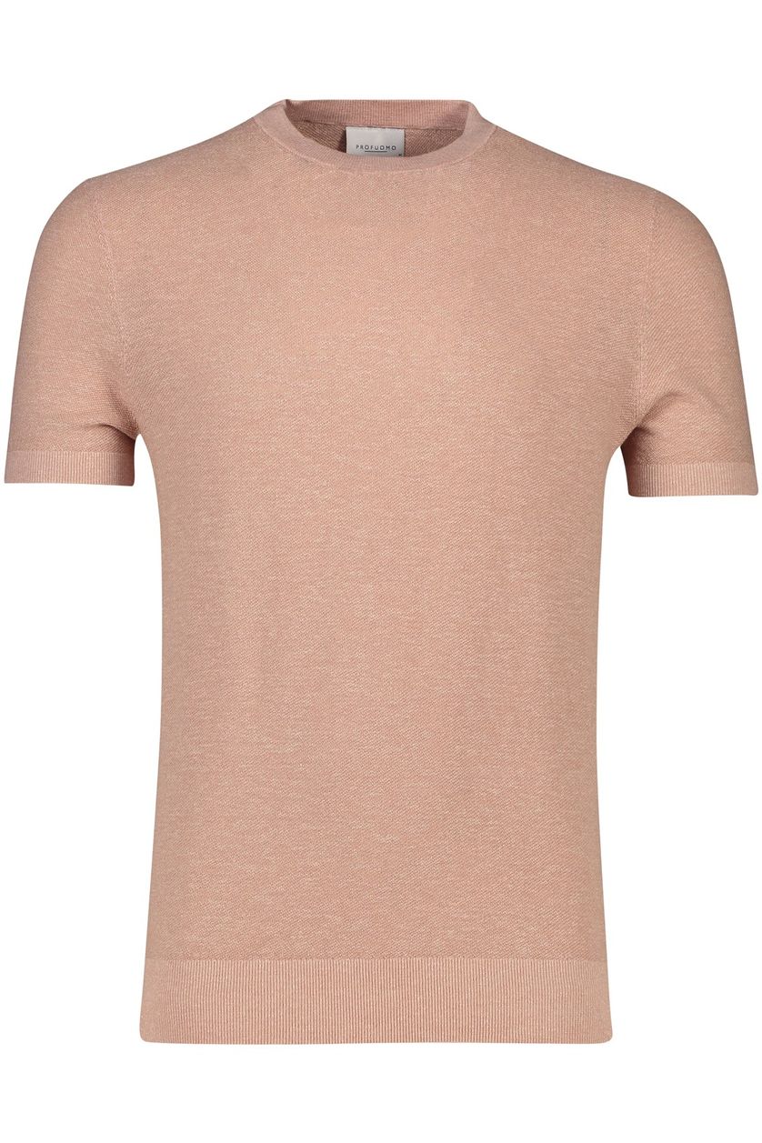 T-shirt Profuomo roze gemeleerd