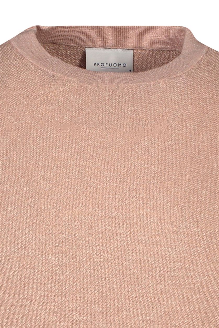 T-shirt Profuomo roze gemeleerd