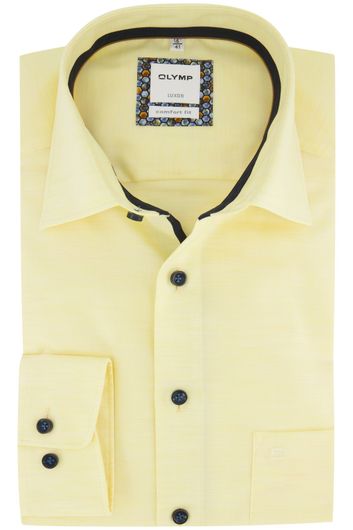 Olymp overhemd Comfort Fit gemeleerd geel