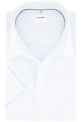 Olymp Olymp overhemd Comfort Fit wit met print korte mouw