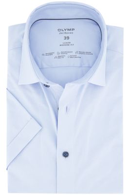 Olymp Olymp korte mouw overhemd Modern Fit strijkvrij lichtblauw