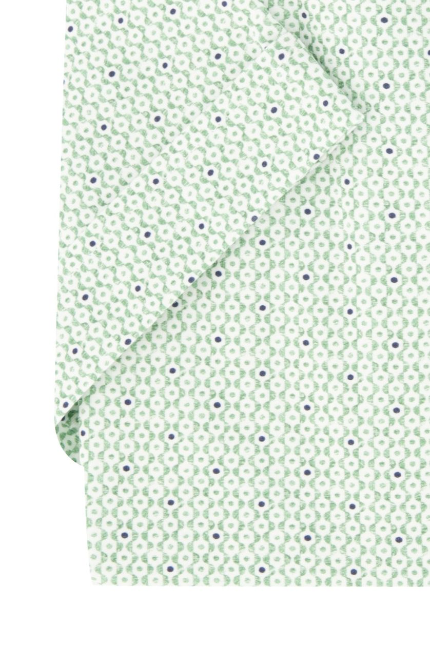 Olymp overhemd korte mouwen groene print Modern Fit