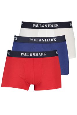 Paul & Shark Paul & Shark boxershort effen 3-pack multicolor rood wit blauw
