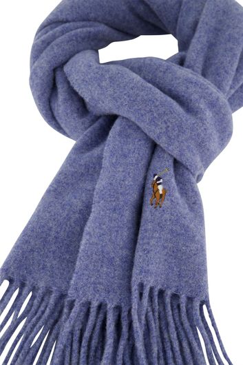 Wollen Polo Ralph Lauren sjaal lichtblauw effen