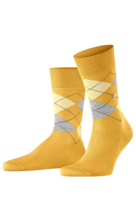 Burlington Burlington geruite sokken geel