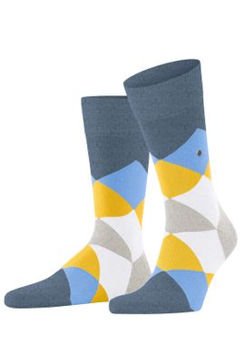 Burlington Burlington Clyde sokken geruit blauw met geel
