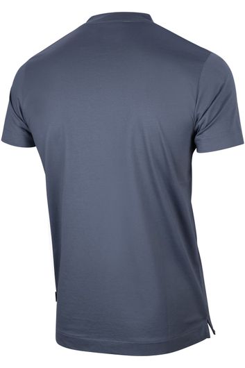 T-shirt Cavallaro donkerblauw effen katoen normale fit