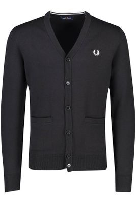 Fred Perry Fred Perry vest zwart effen wol  knopen