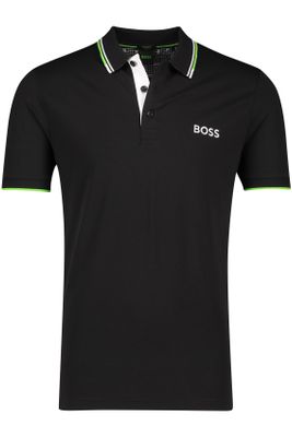 Hugo Boss Regular fit Boss polo Paddy pro zwart katoen 3-knoops